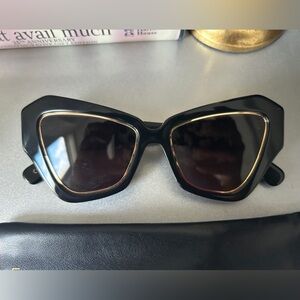 Lele Sadoughi Lara Wide Cat Eye Sunglasses